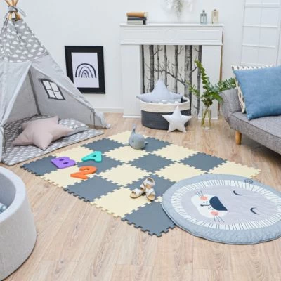 LittleTom Puzzlematte Kombi Grau Beige 16795 + 16792 18 Teile 4 LittleTom Puzzlematte Kombi Grau Beige 16795 + 16792 18 Teile – Bild 2