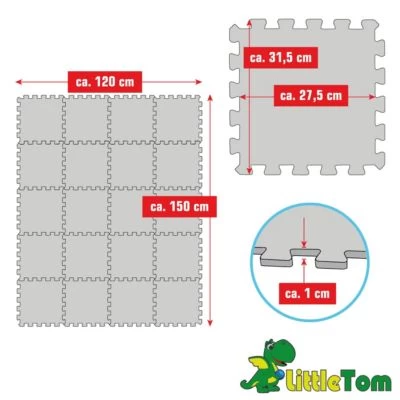 LittleTom Puzzlematte Kombi Grau Beige 16795 + 16792 18 Teile 7 LittleTom Puzzlematte Kombi Grau Beige 16795 + 16792 18 Teile – Bild 5